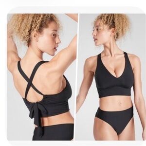 Athleta Plunge Bikini Top Black Small D/DD